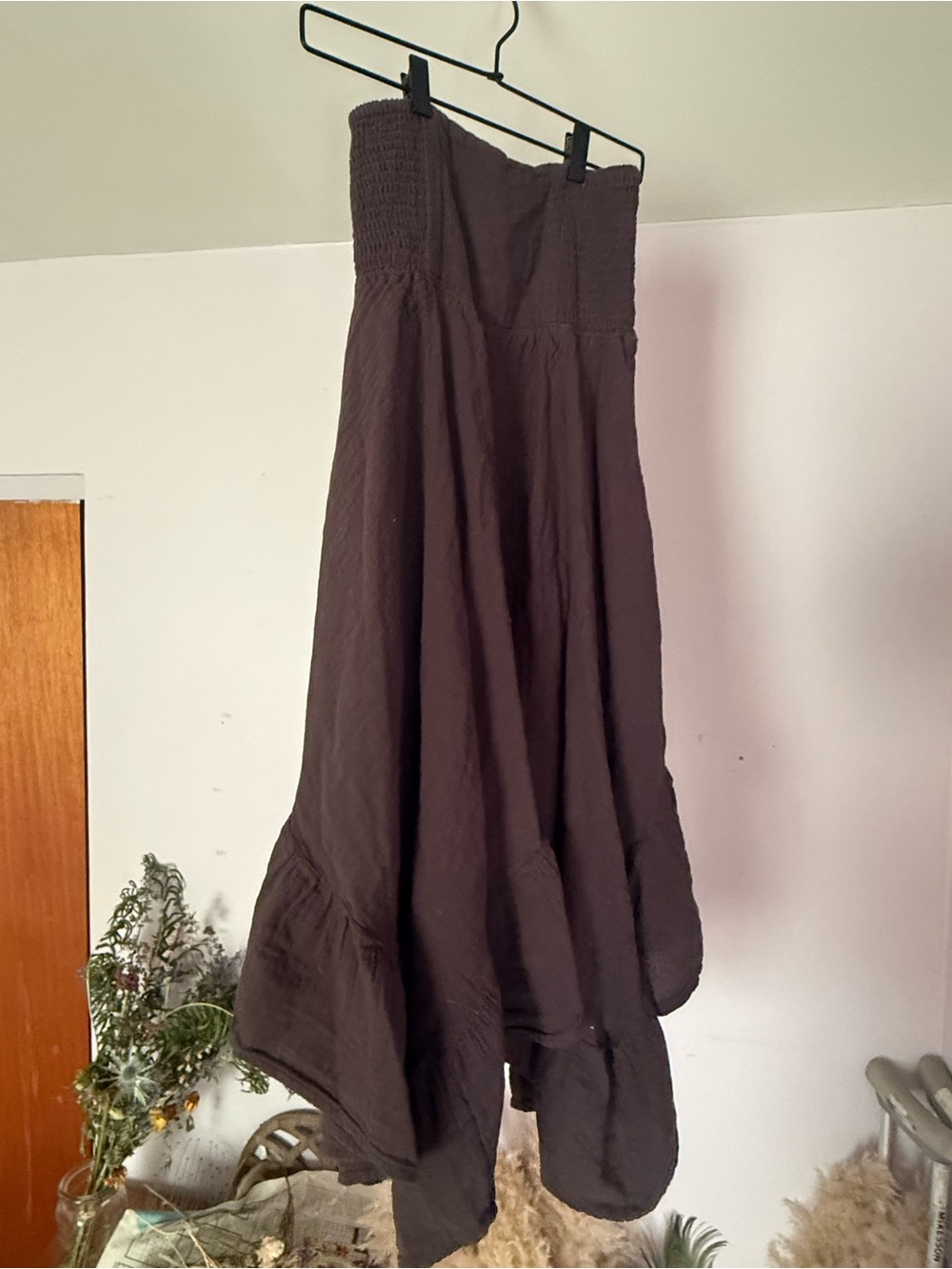 NATURAL LIFE Chocolate Brown Strapless Maxi Skirt